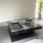 Nesting Coffee Table with Italian Veneer and Glass Top Side Table - Image 3