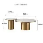 Emperor Nesting Tables with White Faux Marble top and Gold Finish Stainless steel Table base for Living Room, Office Room - Image 4