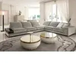 White Luxurious Stainless Steel Gold And PU leather base Coffee Table - Image 2