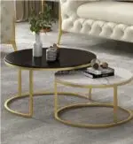 Creative Modern Coffee Table Minimalist Living Room Golden PVD Stainless Steel Leg + White Faux Marble Top-White - Image 8