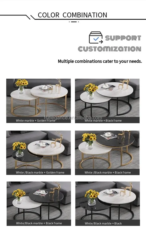 Creative Modern Coffee Table Minimalist Living Room Golden PVD Stainless Steel Leg + White Faux Marble Top-White - Image 9