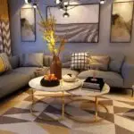 Creative Modern Coffee Table Minimalist Living Room Golden PVD Stainless Steel Leg + White Faux Marble Top-White - Image 2