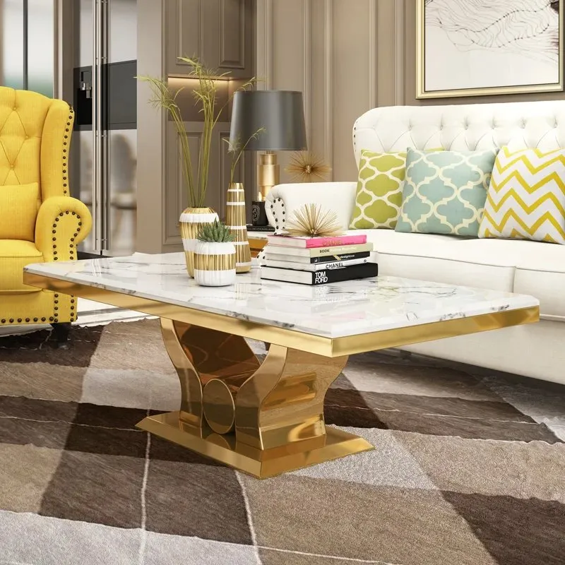 Coffee Table with Marble on Top for Living Room - Image 2