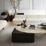 Nordic Style Natural Stone Coffee Table | Marble and Travertine Coffee table - Image 4