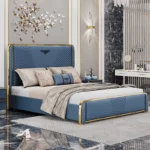 Modern Italian Bedroom Luxurious Grey Bed King Size Engineered Wood with Diwan Type Storage | DIY - Image 3