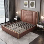 Italian Design Bed Luxurious Comfortable King Size Bed Brown | Diwan Type Storage - Image 3