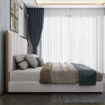 Classic Upholstered Italian Bed Low Profile Bed with Hydraulic and Diwan Type Storage - Image 3
