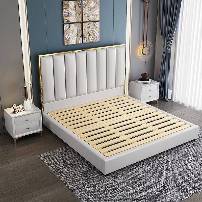 Classic Upholstered Italian Bed Low Profile Bed with Hydraulic and Diwan Type Storage - Image 6