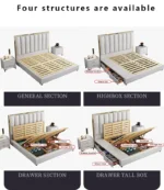 Classic Upholstered Italian Bed Low Profile Bed with Hydraulic and Diwan Type Storage - Image 4