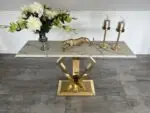 White Hall Elegant Modernity: The Luxe Gold Rectangular Console Table