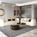Alfar White Luxurious PU leather Sofa: Elegant 5-Seater Living Room Set - Image 2
