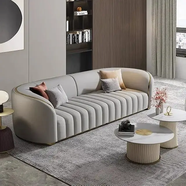 Alfar White Luxurious PU leather Sofa: Elegant 5-Seater Living Room Set - Image 5