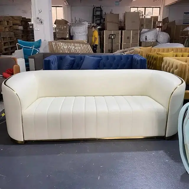 Alfar White Luxurious PU leather Sofa: Elegant 5-Seater Living Room Set - Image 4