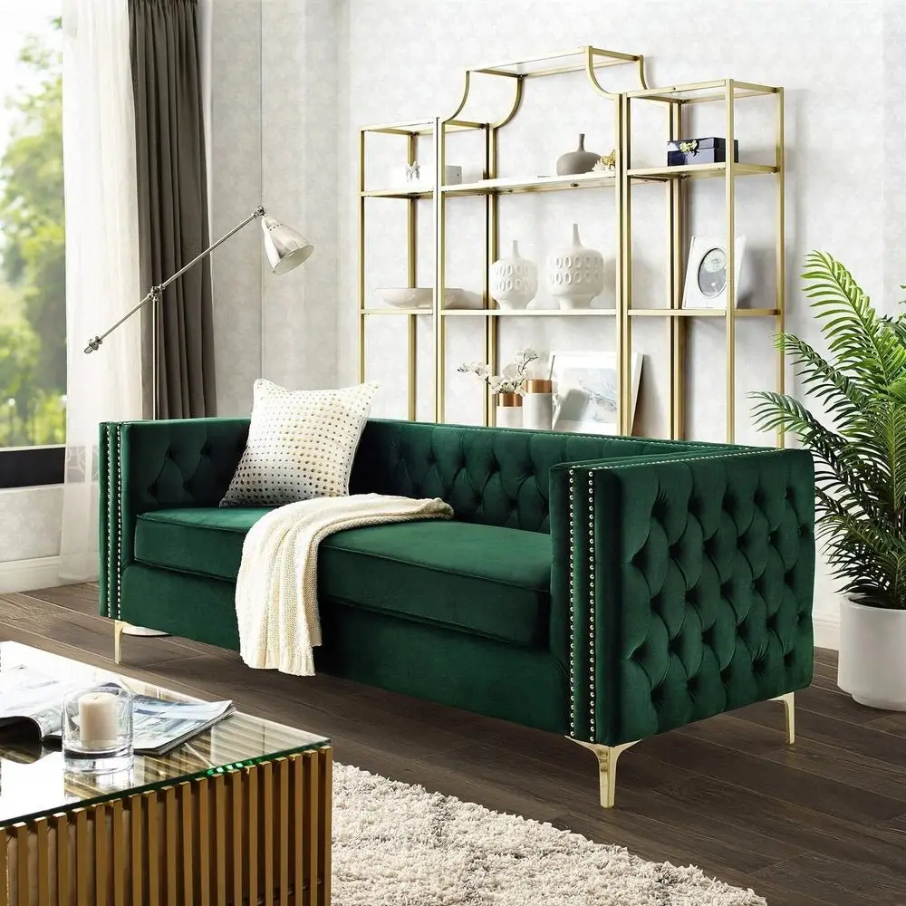 Chika Chesterfield Upholstered Velvet Sofa - Image 6