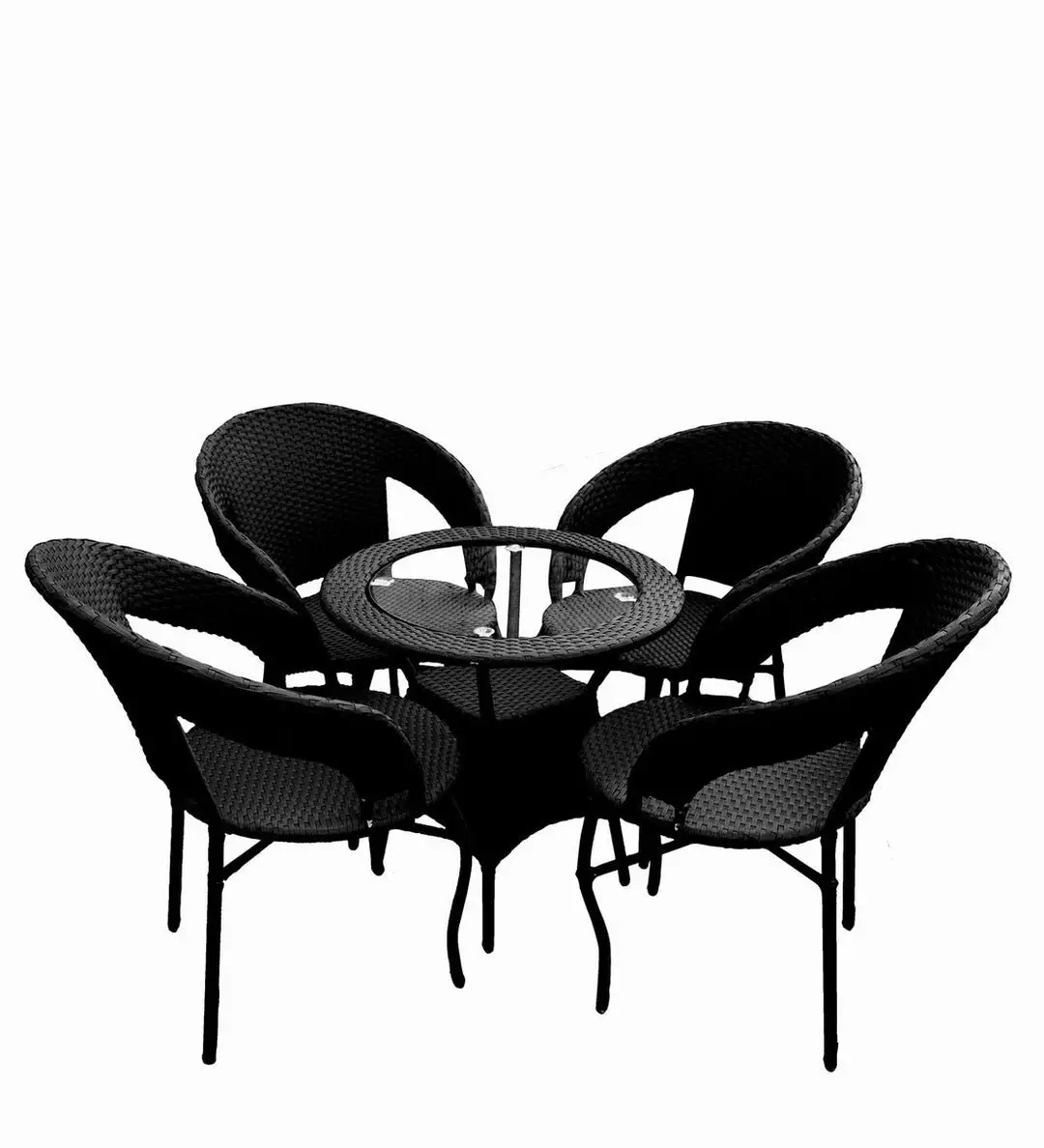 EMPEROR OUTDOOR PATIO SEATING SET 4 CHAIRS AND 1 TABLE SET (BROWN) - Image 5