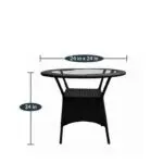 EMPEROR OUTDOOR PATIO SEATING SET 4 CHAIRS AND 1 TABLE SET (BROWN) - Image 3