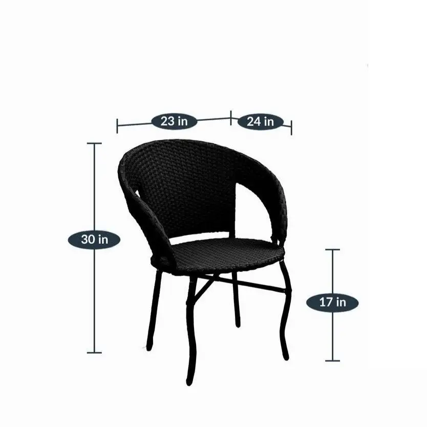 EMPEROR OUTDOOR PATIO SEATING SET 4 CHAIRS AND 1 TABLE SET (BROWN) - Image 4