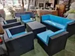 GARDENIA OUTDOOR PATIO SOFA SET 6 SEATER AND 1 CENTER TABLE (BROWN) - Image 7