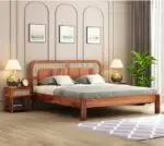 Vector Luxurious Sheesham Wood and Cane Bed: Elegant, Durable & Comfort-Enhancing Design - Image 7