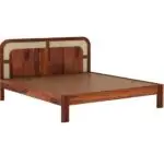 Vector Luxurious Sheesham Wood and Cane Bed: Elegant, Durable & Comfort-Enhancing Design - Image 4