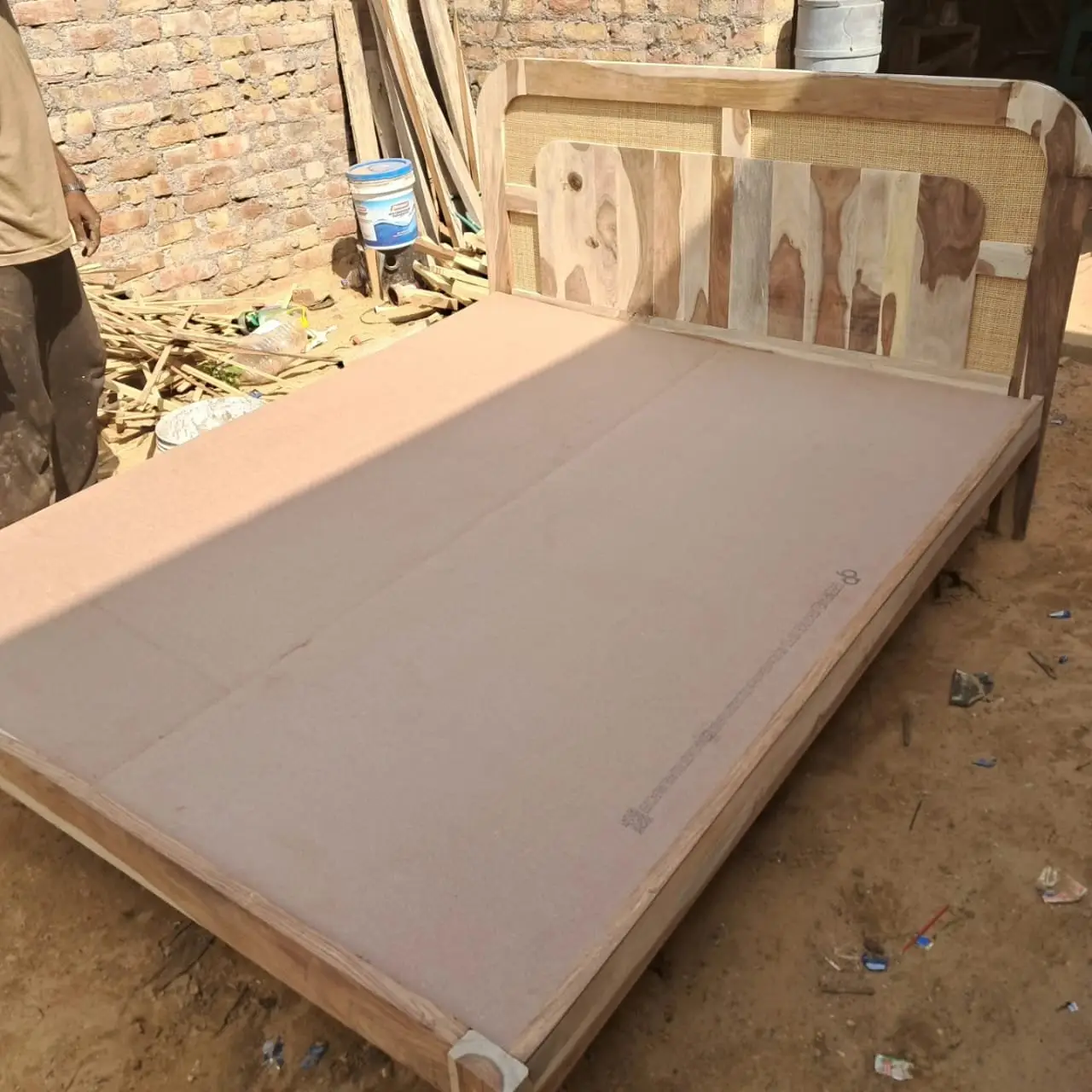 Vector Luxurious Sheesham Wood and Cane Bed: Elegant, Durable & Comfort-Enhancing Design - Image 6