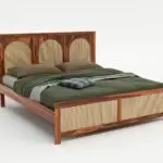 Sifra Sheesham Wood and Cane Bed: Elegant, Durable & Comfort-Enhancing Design