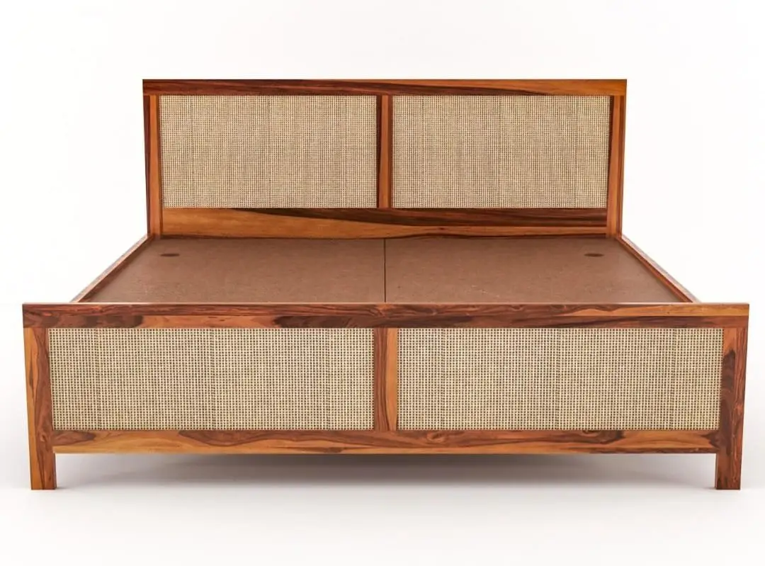 1000047327.jpg Chitti Sheesham Rattan bed - Image 1