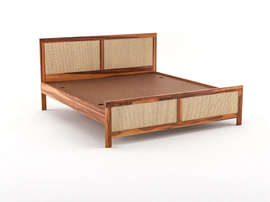 Chitti Sheesham Rattan bed - Image 3