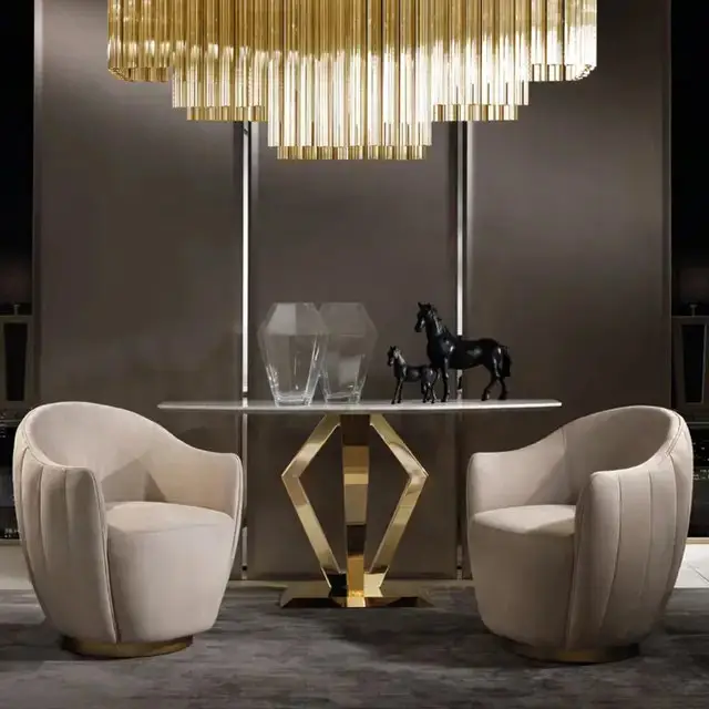 White Hall Elegant Modernity: The Luxe Gold Rectangular Console Table - Image 6