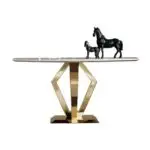 White Hall Elegant Modernity: The Luxe Gold Rectangular Console Table - Image 4