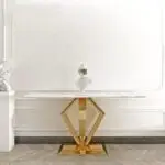 White Hall Elegant Modernity: The Luxe Gold Rectangular Console Table - Image 7