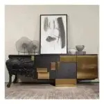 Hayyatt Bar Unit sideboard cabinet with Wooden Base - Image 3