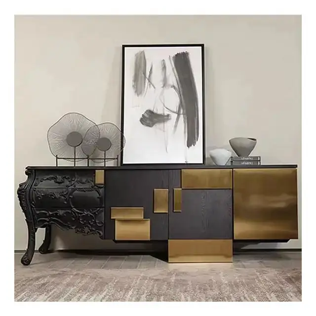 Hayyatt Bar Unit sideboard cabinet with Wooden Base - Image 3