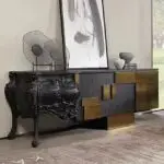 Hayyatt Bar Unit sideboard cabinet with Wooden Base - Image 6