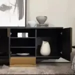 Hayyatt Bar Unit sideboard cabinet with Wooden Base - Image 4