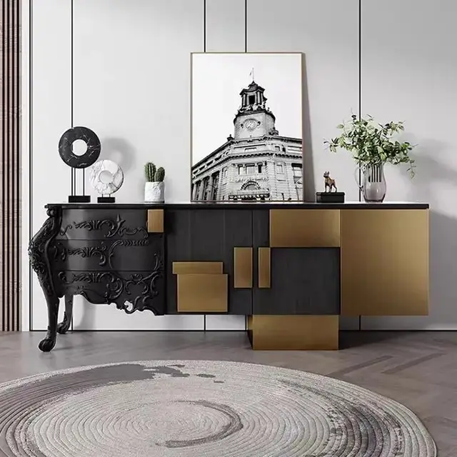 1000047460.jpg Hayyatt Bar Unit sideboard cabinet with Wooden Base - Image 1