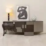 Hayyatt Bar Unit sideboard cabinet with Wooden Base - Image 2
