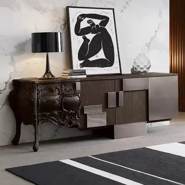 Hayyatt Bar Unit sideboard cabinet with Wooden Base - Image 5