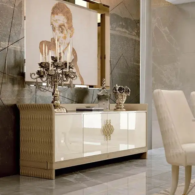 1000047506-1.jpg Scorpion Sideboard Unit High Gloss sideboard cabinet with Stainless Steel Base - Image 1