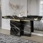 Zodiac Modern Luxury Style Rectangular Marble Console Table - Image 4