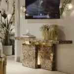 Zodiac Modern Luxury Style Rectangular Marble Console Table