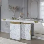 Zodiac Modern Luxury Style Rectangular Marble Console Table - Image 6