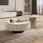Lumia TV Cabinet Stainless Steel Golden Leg + Faux Marble Top - Image 4