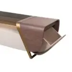 DecorInterior TV Cabinet Stainless Steel Golden Leg + Glass Top - Image 3