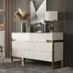 Pristine Side Board Cabinet Bar Unit | Wooden sideboard | Golden Leg - Image 3