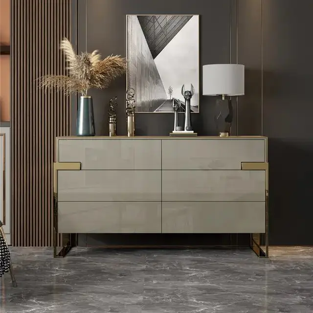 Pristine Side Board Cabinet Bar Unit | Wooden sideboard | Golden Leg - Image 2