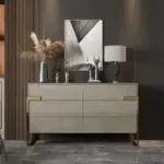 Pristine Side Board Cabinet Bar Unit | Wooden sideboard | Golden Leg - Image 4