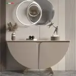 Libra Side Board Cabinet Bar Unit | Wooden sideboard | Golden Leg - Image 6