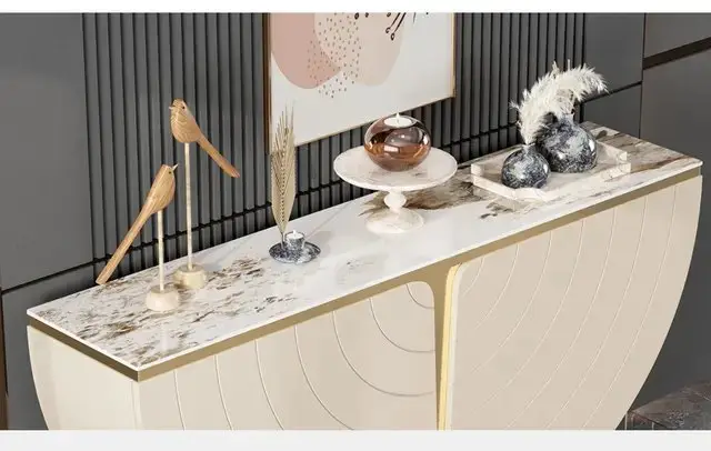 Libra Side Board Cabinet Bar Unit | Wooden sideboard | Golden Leg - Image 2