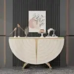 Libra Side Board Cabinet Bar Unit | Wooden sideboard | Golden Leg - Image 4